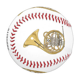 French horn cartoon illustration baseball