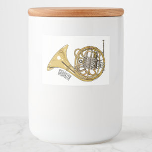 French horn cartoon illustration  food label