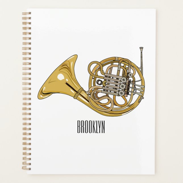 French horn cartoon illustration  planner (Front)