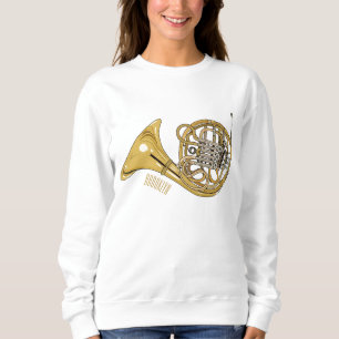 French horn cartoon illustration sweatshirt