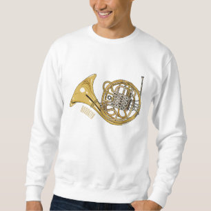 French horn cartoon illustration sweatshirt