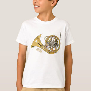 French horn cartoon illustration  T-Shirt