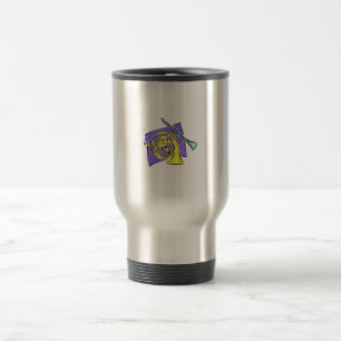 French Horn Clarinet Purple Background Graphic Travel Mug