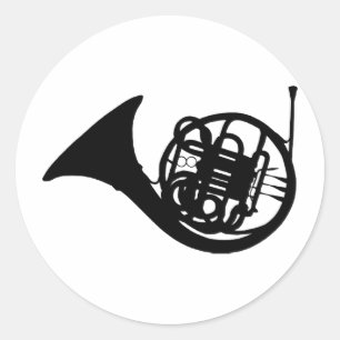 French Horn Classic Round Sticker