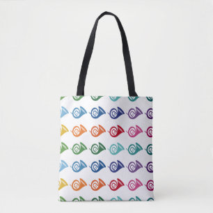 French Horn Colourful Fun Array Music Tote Bag