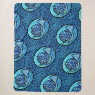 French Horn Flower French Horns Band Class Sherpa Blanket