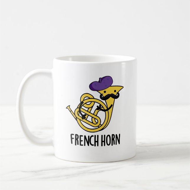 French Horn Funny Music Instrument Pun Coffee Mug (Left)