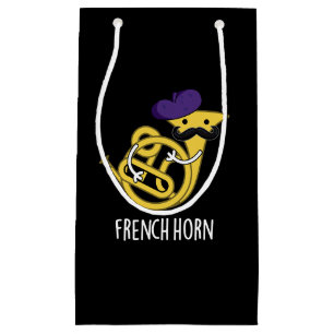 French Horn Funny Music Instrument Pun Dark BG Small Gift Bag