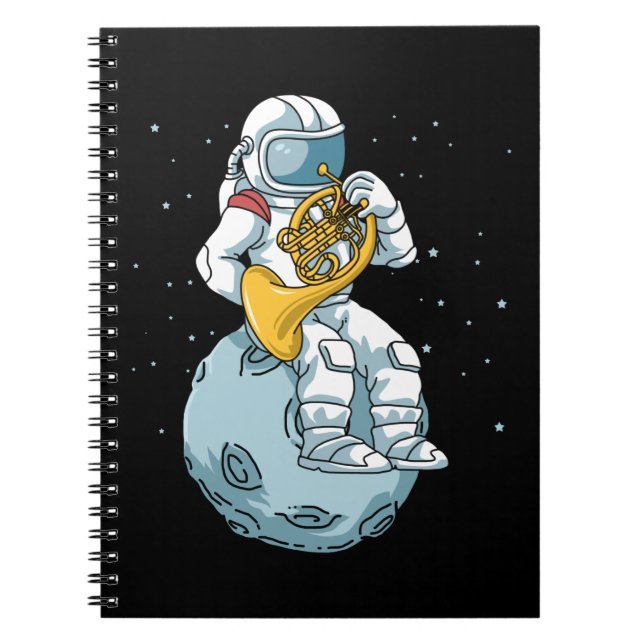 French Horn Gifts Men Brass Music French Horn Notebook (Front)