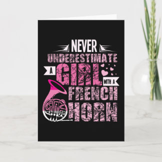 French Horn Girl Card