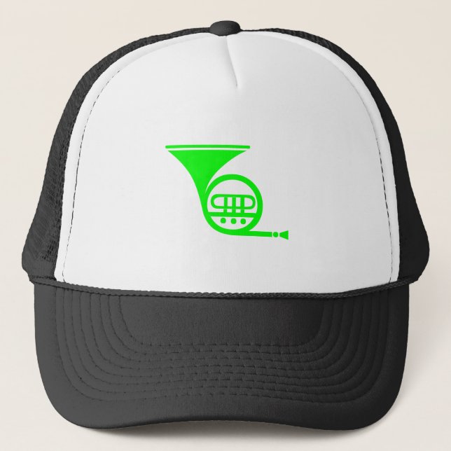 French Horn - Green Trucker Hat (Front)