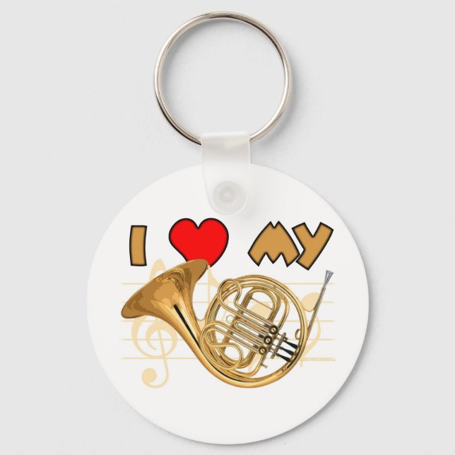 French Horn Love Key Ring (Front)