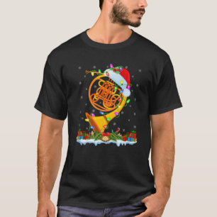 French Horn Lover Matching Santa Hat French Horn C T-Shirt