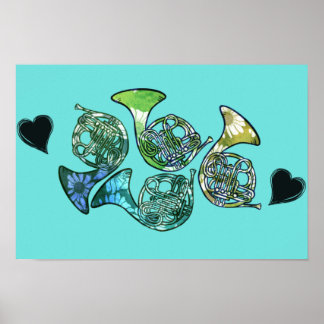 French Horn Marching Band Class Teacher Poster