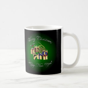 French Horn ~ “Merry Christmas & Happy New Year" Coffee Mug