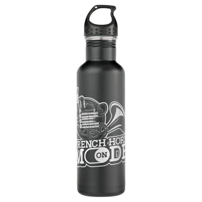 French Horn Mode On - Marching Band Brass French H 710 Ml Water Bottle (Front)