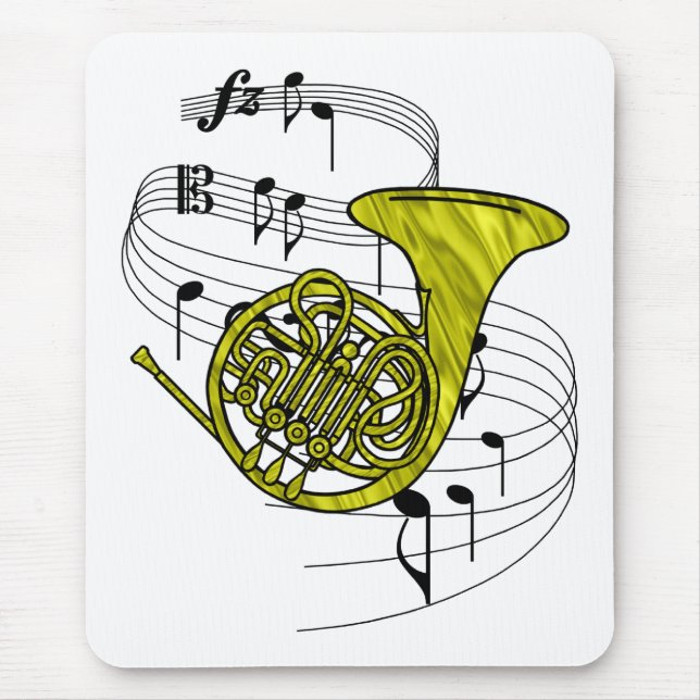 French Horn Mouse Mat (Front)