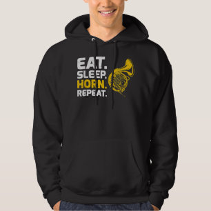 French Horn Music Eat Sleep Horn Repeat4 Hoodie