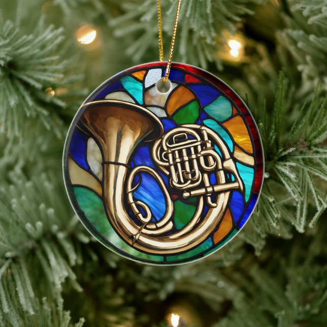 French Horn Music Instrument Ceramic Tree Decoration (Tree)