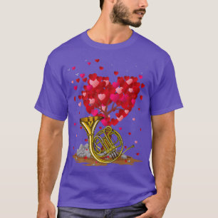 French Horn Music Lover Heart Shape French Horn Va T-Shirt
