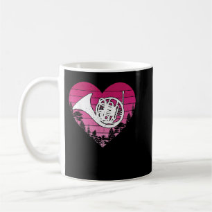 French Horn Music Lover Vintage Heart French Horn Coffee Mug