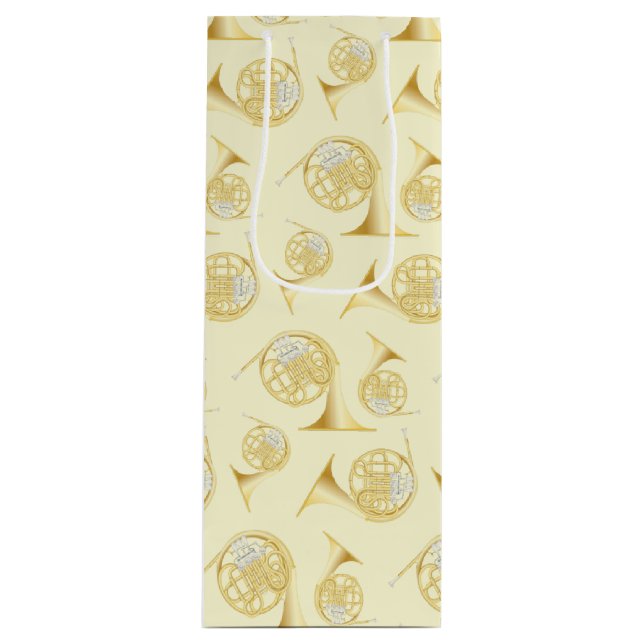 French Horn Music Teacher Wine Gift Bag (Front)