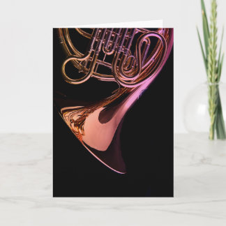 French Horn Musical Instrument Image Holiday Card