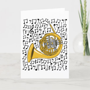 French Horn Musical Notes Brass Musician