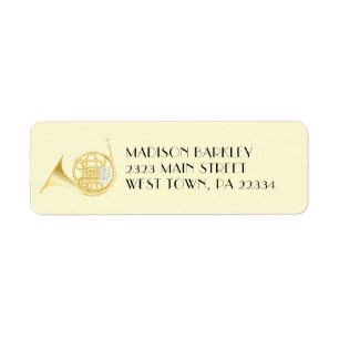French Horn Musician Band Teacher Label