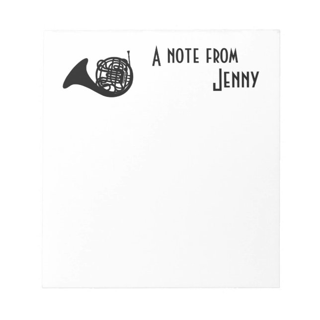 French Horn Notepad (Front)
