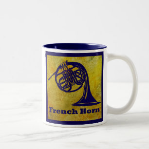 French Horn on Gold Two-Tone Coffee Mug