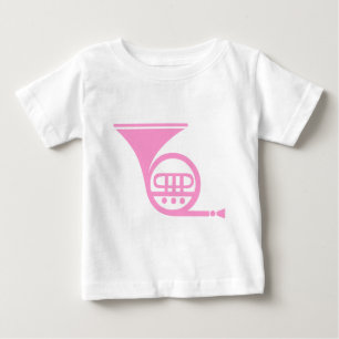 French Horn - Pink Baby T-Shirt