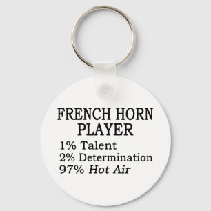 French Horn Player Hot Air Key Ring