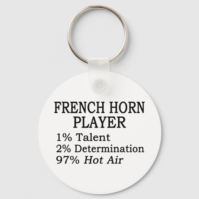 French Horn Player Hot Air Key Ring (Front)