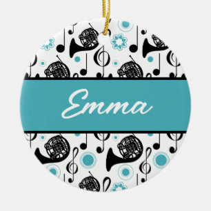 French Horn Player Musician Gift Personalized Ceramic Tree Decoration