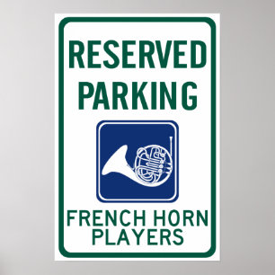 French Horn Players Parking Poster