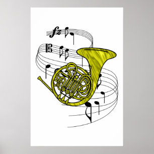 French Horn Poster