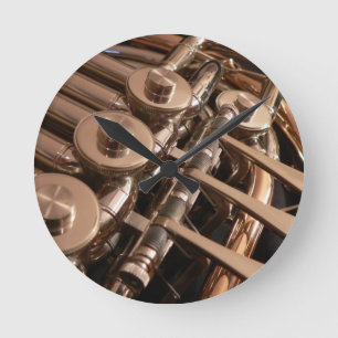 French Horn Round Clock