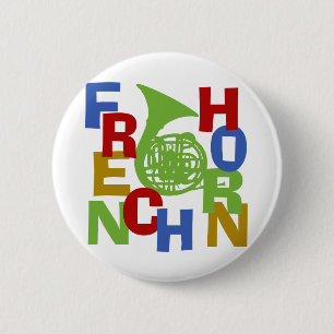 French Horn Scramble 6 Cm Round Badge