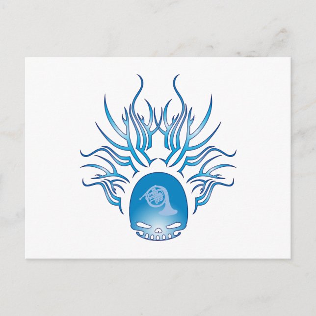 French Horn Skull Postcard (Front)
