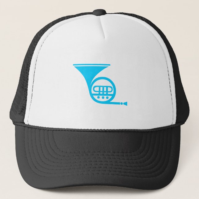 French Horn - Sky Blue Trucker Hat (Front)