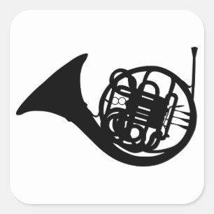 French Horn Square Sticker