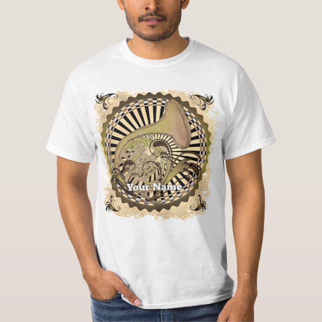 French Horn Swirls  T-Shirt (Front)