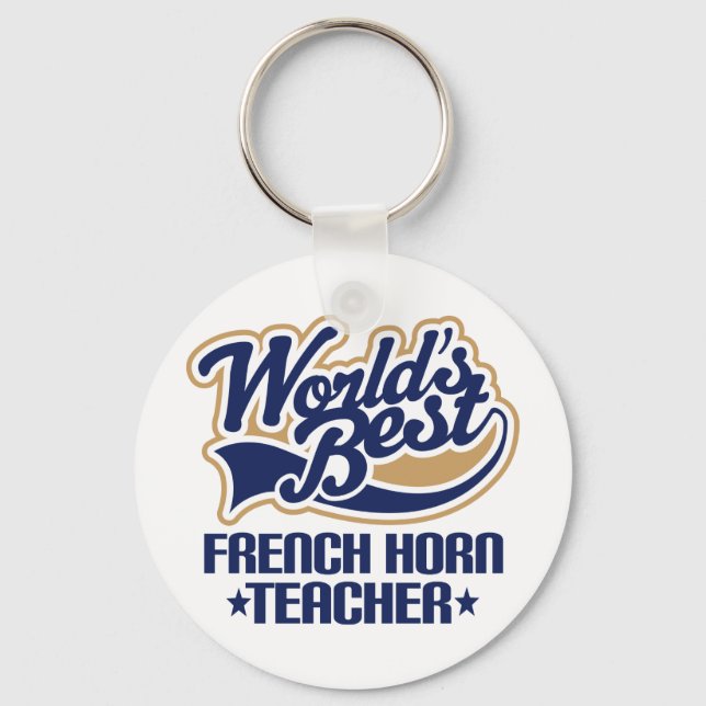 French Horn Teacher Gift Key Ring (Front)