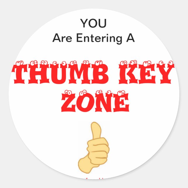 French Horn Thumb Key Alert Classic Round Sticker (Front)