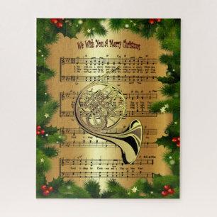 French Horn ~ “We Wish You A Merry Christmas” ~  Jigsaw Puzzle