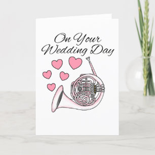 French Horn Wedding Card Brass Musician