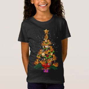 French Horn Xmas Tree Lights Santa Christmas Frenc T-Shirt
