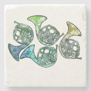 French Horns Daisy Band Class Teacher Stone Coaster