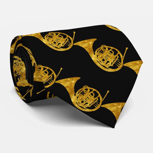 French Horns in Gold Tie (Rolled)